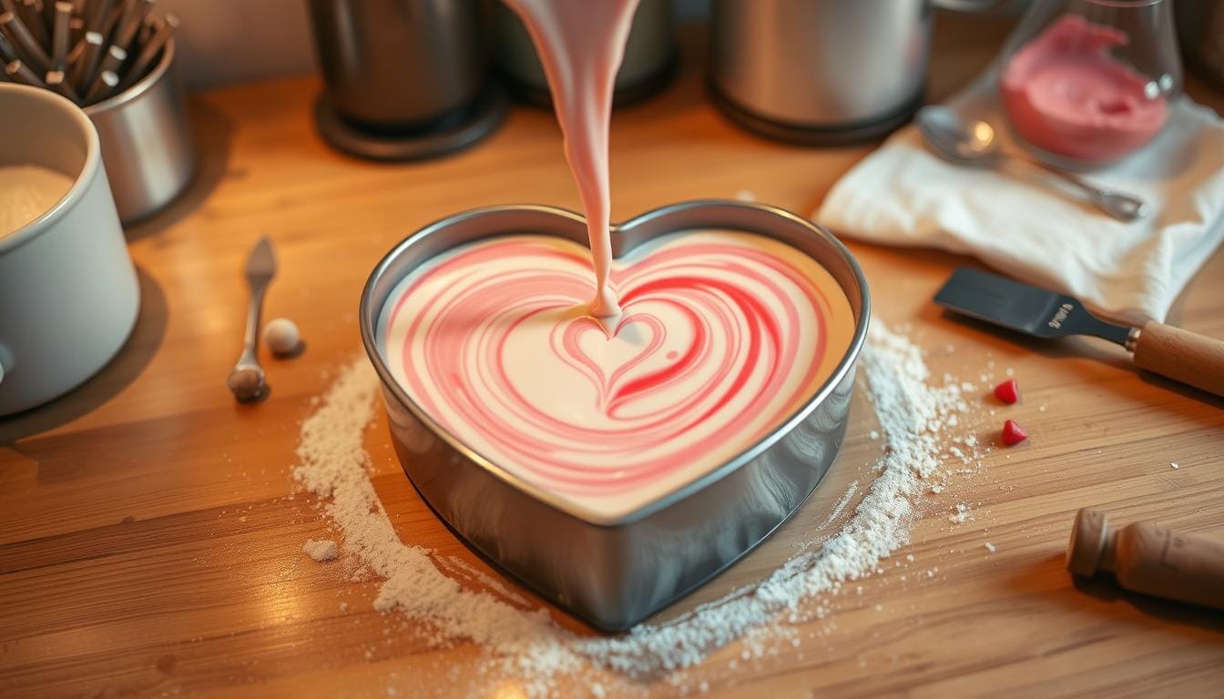 heart shaped cake