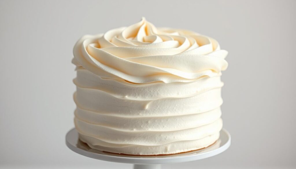 A delicate, cloud-like cake frosting is artfully applied in flowing swirls and peaks, creating a dreamy, ethereal texture. The frosting has a soft, light, and airy appearance, with gentle highlights and shadows accentuating the graceful curves. The cake stands in a clean, softly-lit studio setting, allowing the frosting's intricate details and delicate nature to take center stage. Subtle reflections on the frosting's surface add depth and dimension, while the overall composition emphasizes the frosting's delicate, cloud-like qualities. The scene evokes a sense of lightness, elegance, and the decadent, melt-in-your-mouth experience of the perfect cloud cake. A delicate, cloud-like cake frosting is artfully applied in flowing swirls and peaks, creating a dreamy, ethereal texture. The frosting has a soft, light, and airy appearance, with gentle highlights and shadows accentuating the graceful curves. The cake stands in a clean, softly-lit studio setting, allowing the frosting's intricate details and delicate nature to take center stage. Subtle reflections on the frosting's surface add depth and dimension, while the overall composition emphasizes the frosting's delicate, cloud-like qualities. The scene evokes a sense of lightness, elegance, and the decadent, melt-in-your-mouth experience of the perfect cloud cake.